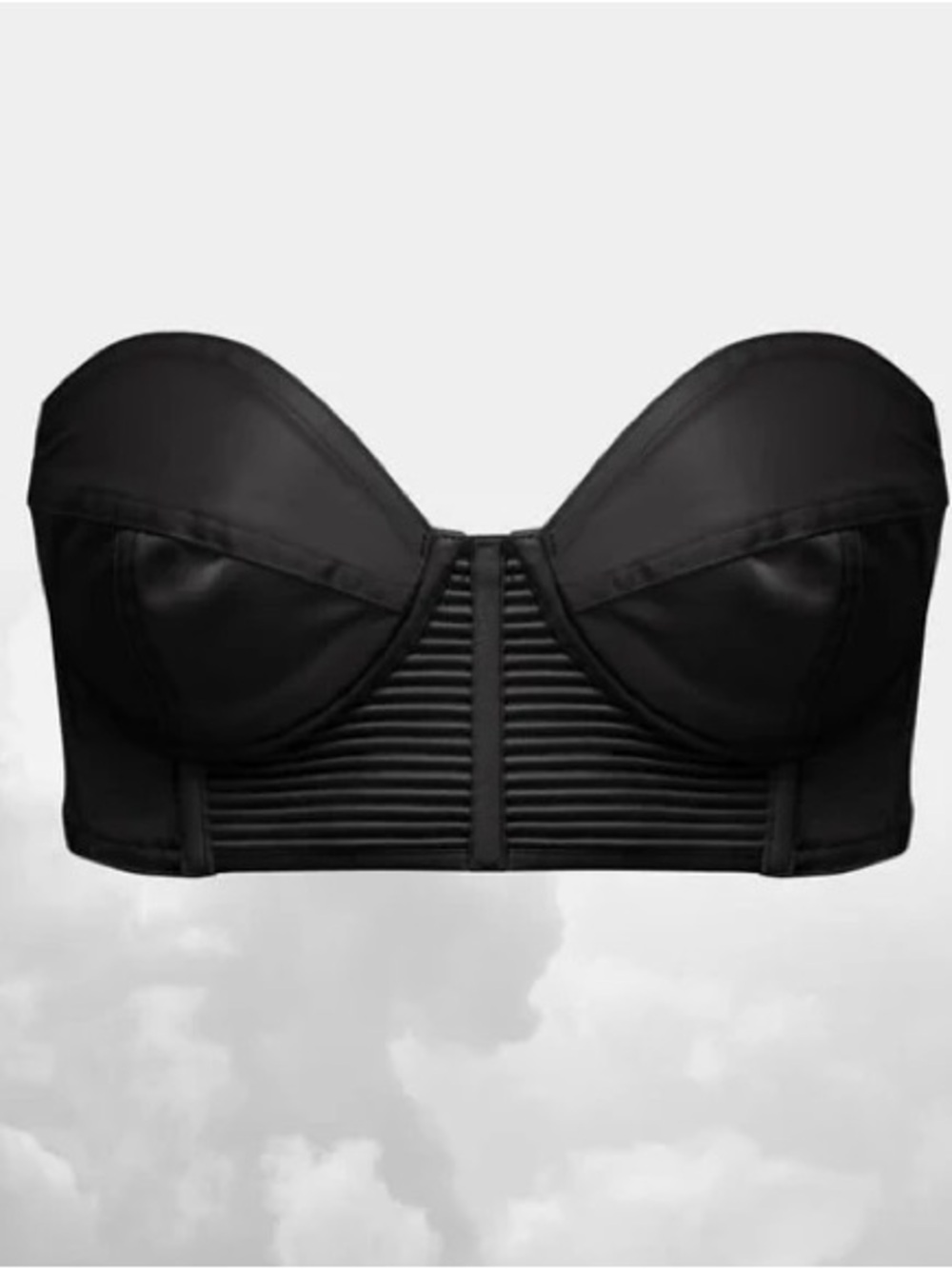 Goddess Ambition Black Strapless Bustier Crop Top